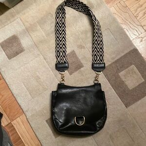 Il Bisonte Black Leather bag w Salt strap 11.5 x 2.5 x 10 inches approx.…